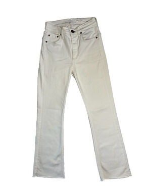 Rag & Bone Jeans Womens 23 Peyton Mid Rise Bootcurt Raw Hem White Denim Pants